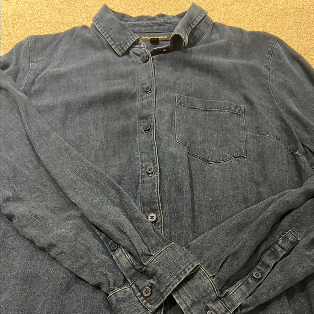 Banana Republic Factory Blue Button Down Shirt